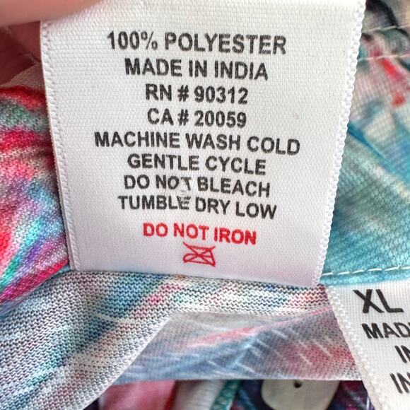 Parsley & Sage Womens Button Blouse Tunic Top Size XL Artsy Watercolor Flowy - Picture 5 of 7